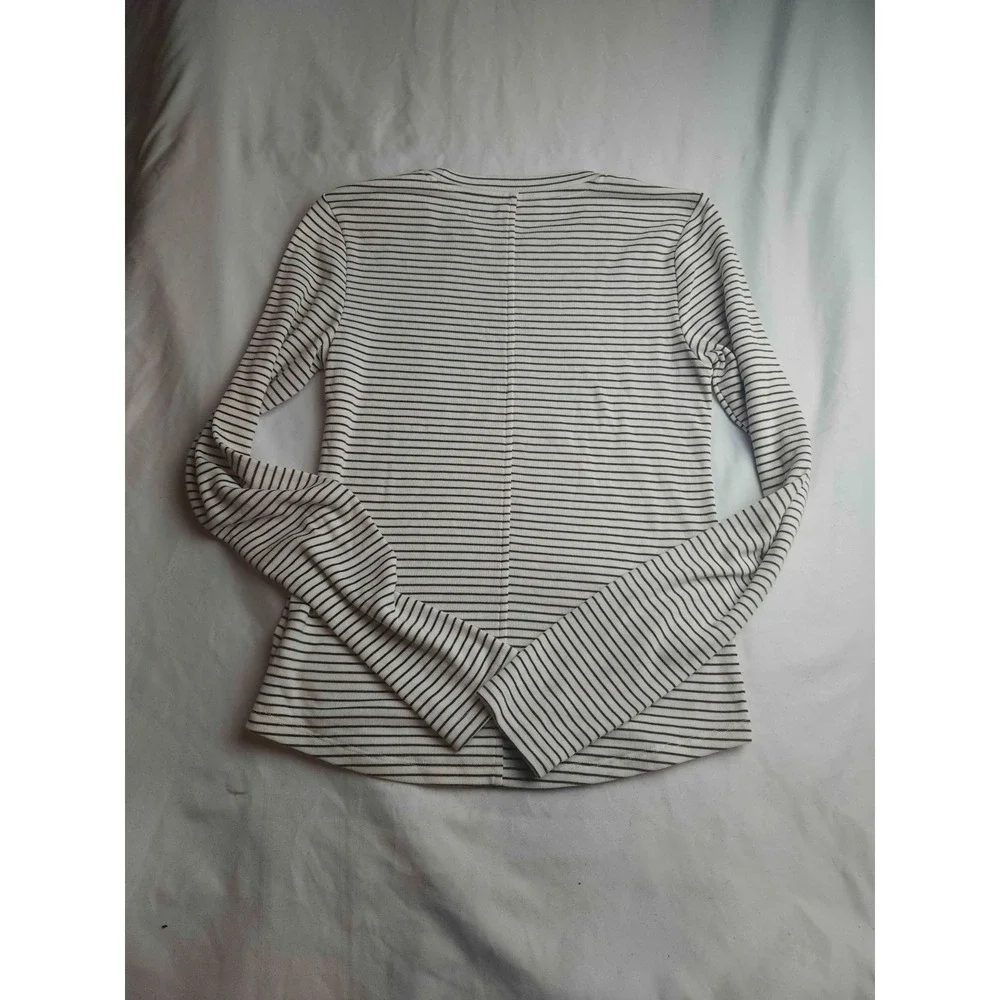 American Eagle T-Shirt Womens L Striped Soft Academia Quiet Luxury Preppy Chic